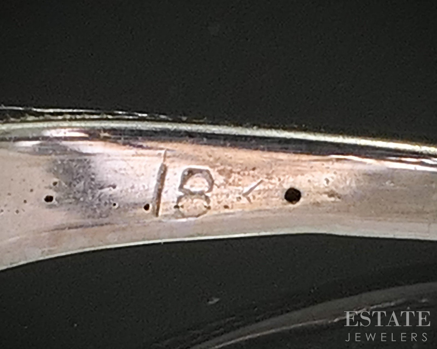 Antique 18k White Gold Natural .12ctw Diamond Filigree Band Ring 2.9g p18269b