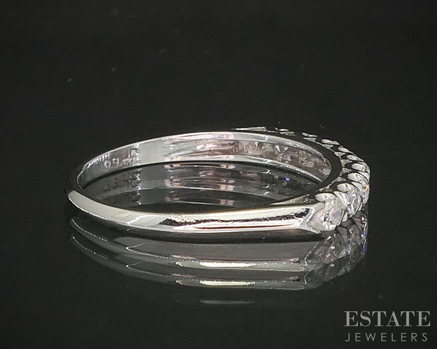 Antique Platinum Single Cut Natural .22ctw Diamond Ladies Wedding Band p18270b