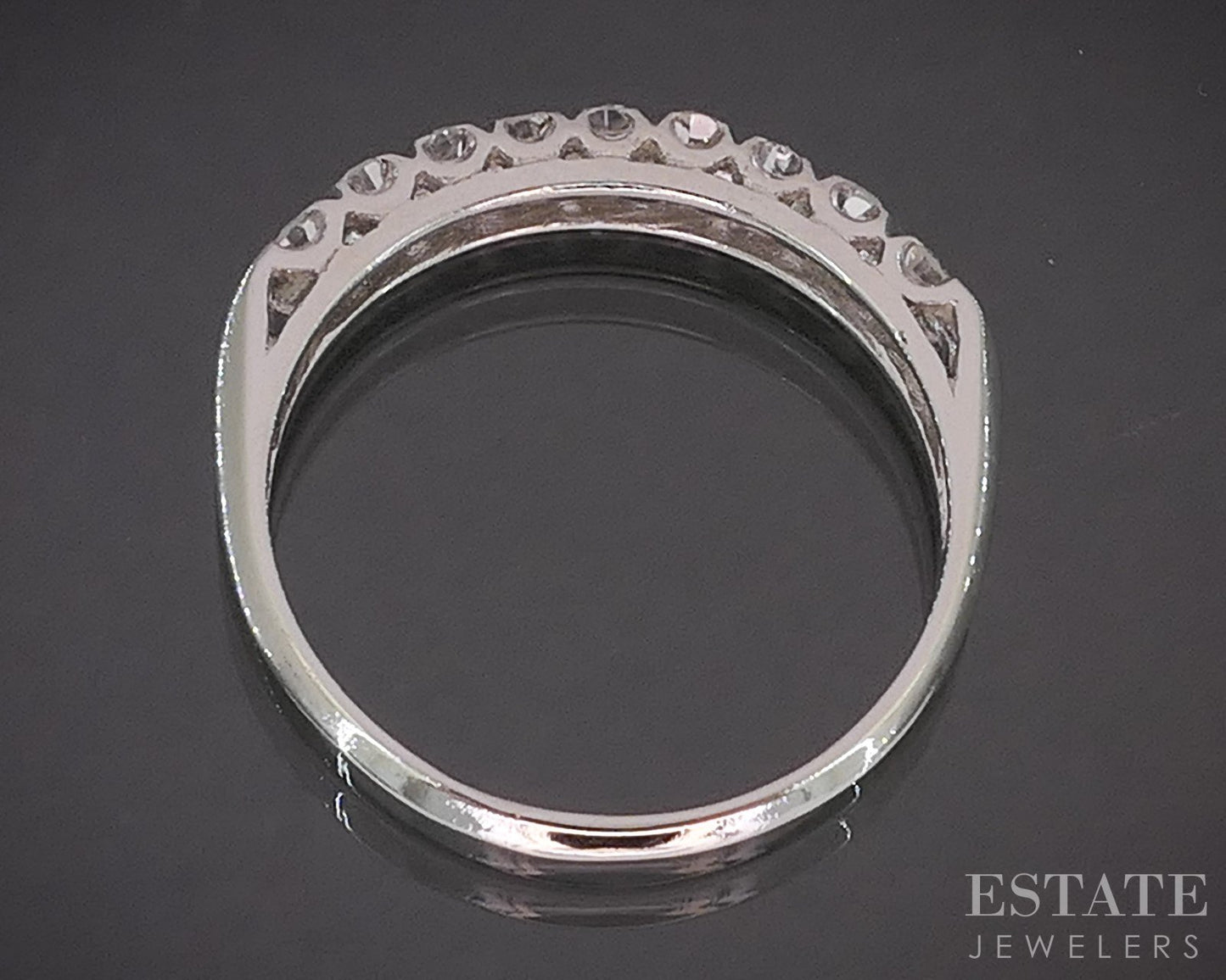 Antique Platinum Single Cut Natural .22ctw Diamond Ladies Wedding Band p18270b