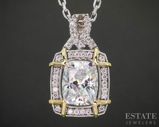 Sterling Silver Verragio CZ Cable Chain Necklace 8.5g 18"L p18303