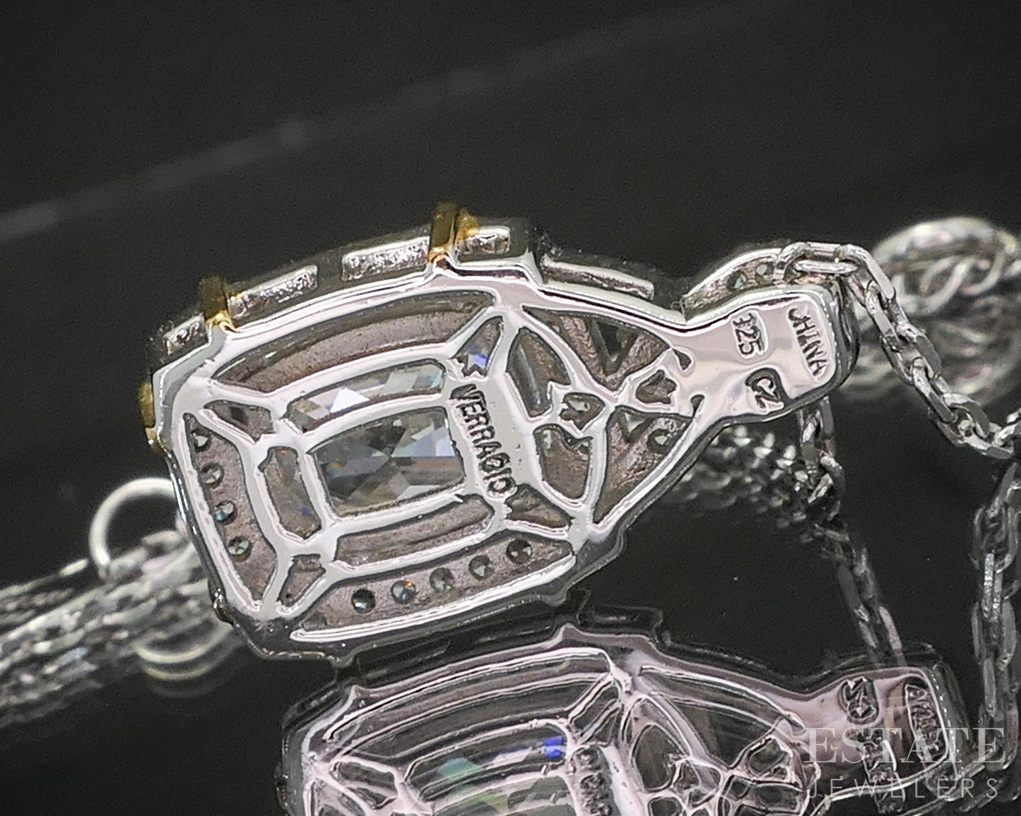 Sterling Silver Verragio CZ Cable Chain Necklace 8.5g 18"L p18303