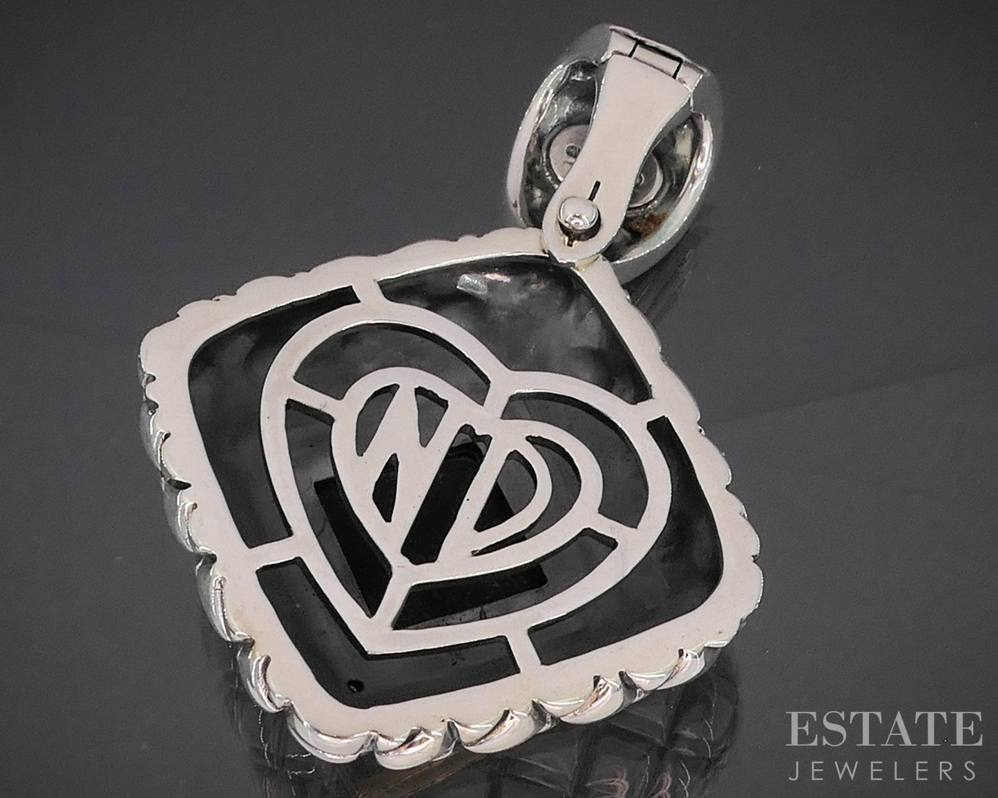 14k & Sterling Nancy & David Black Onyx Ladies Pendant 24.3g p18351