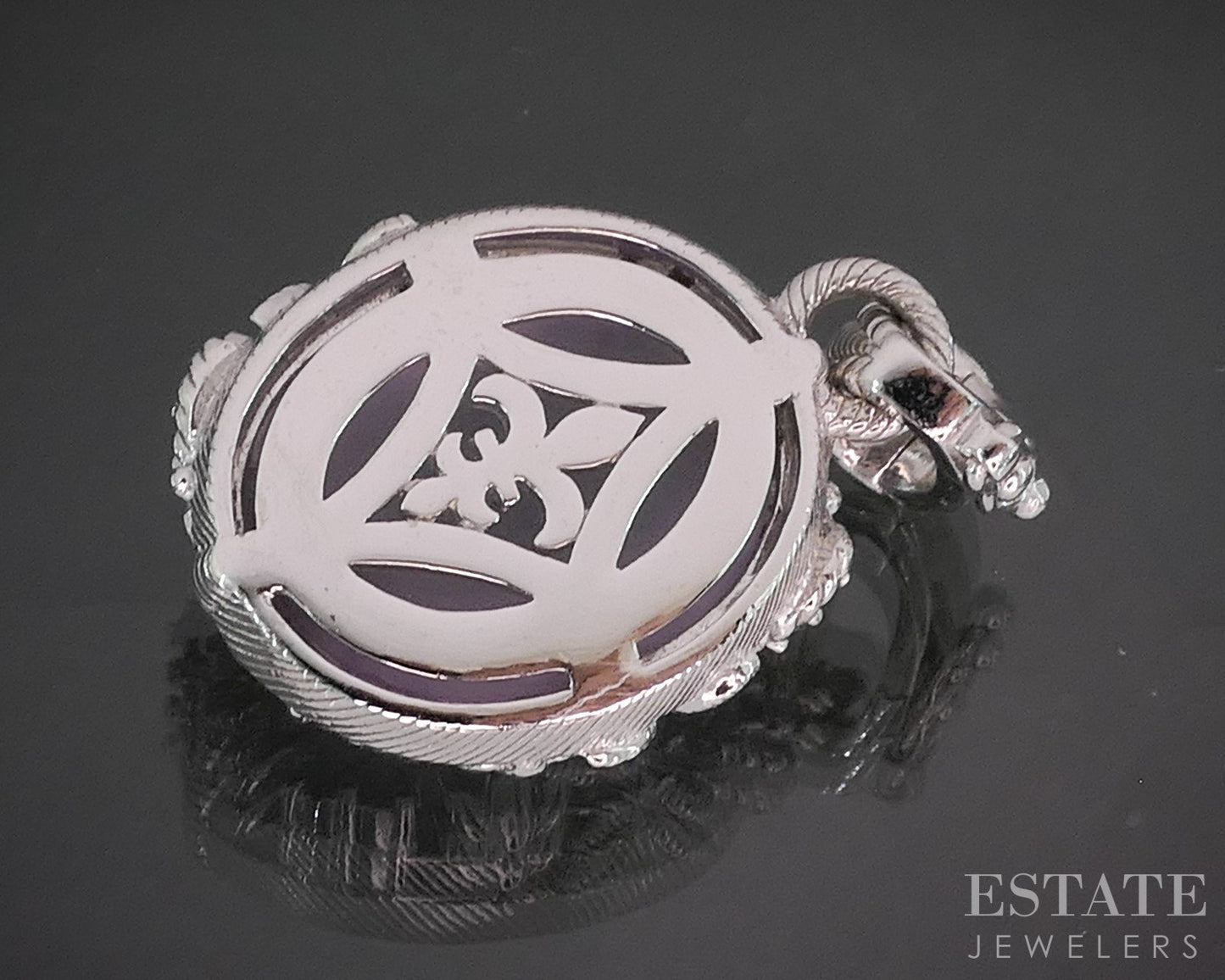 Sterling Silver Judith Ripka Pink Quartz Doublet Pendant 12.5g p18355