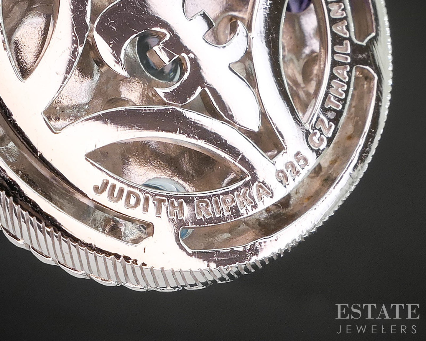 Sterling Silver Judith Ripka Pearl & Multi Gem Circle Pendant 21.7g p18358