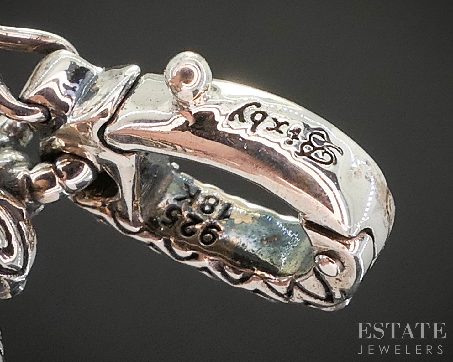 18k & Sterling Barbara Bixby Natural Blue Topaz Key Ladies Pendant 8.7g p18380