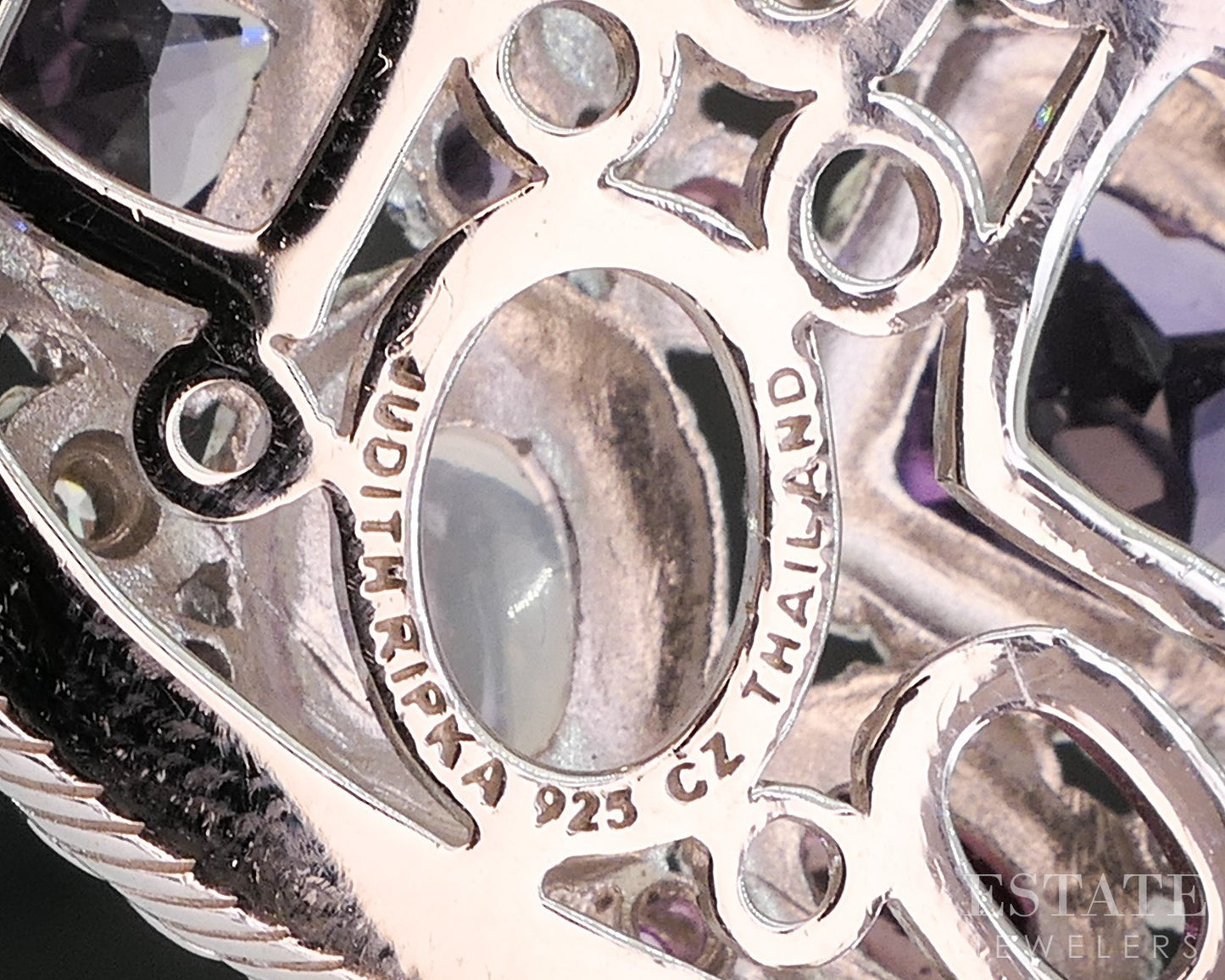 Sterling Silver Judith Ripka Multi Gem Heart Ladies Pendant 15.2g p18382