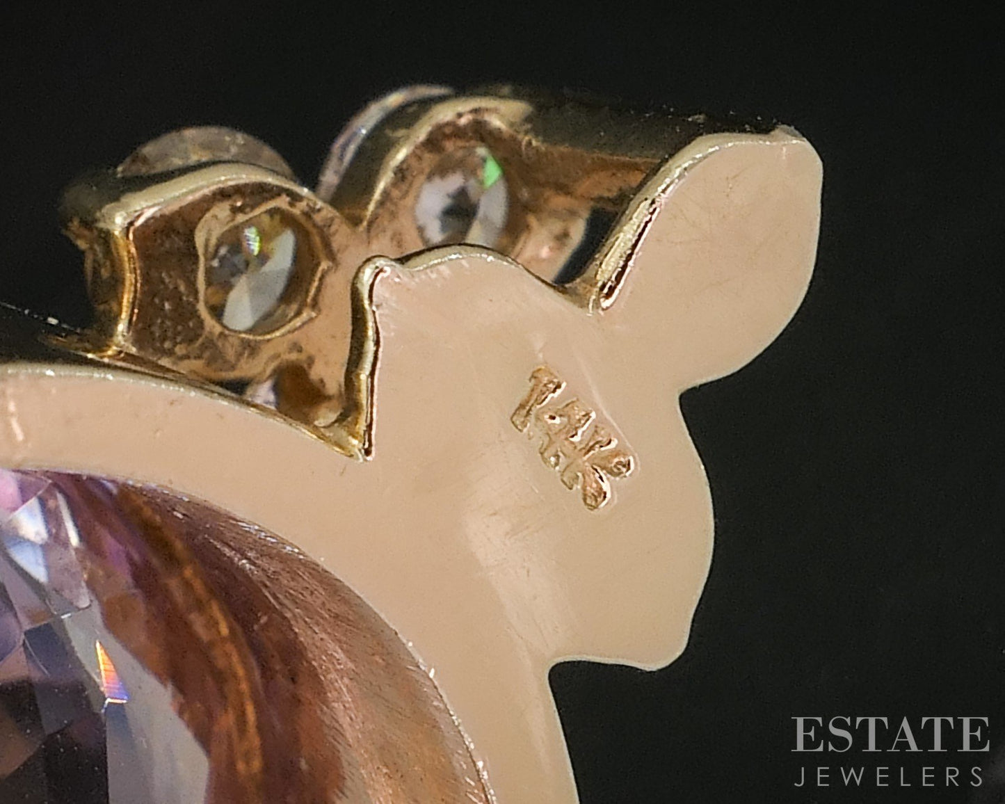 14k Yellow Gold IGI Natural 64.7ct Pink Kunzite & Diamond Pendant 27.2g p67617