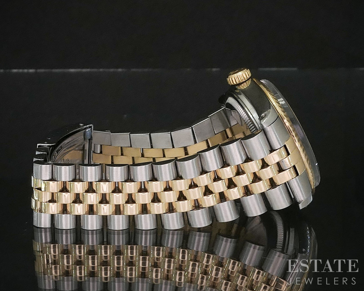 1987 Rolex Datejust 16013 Two Tone Black Stick Dial 36mm Watch p18442