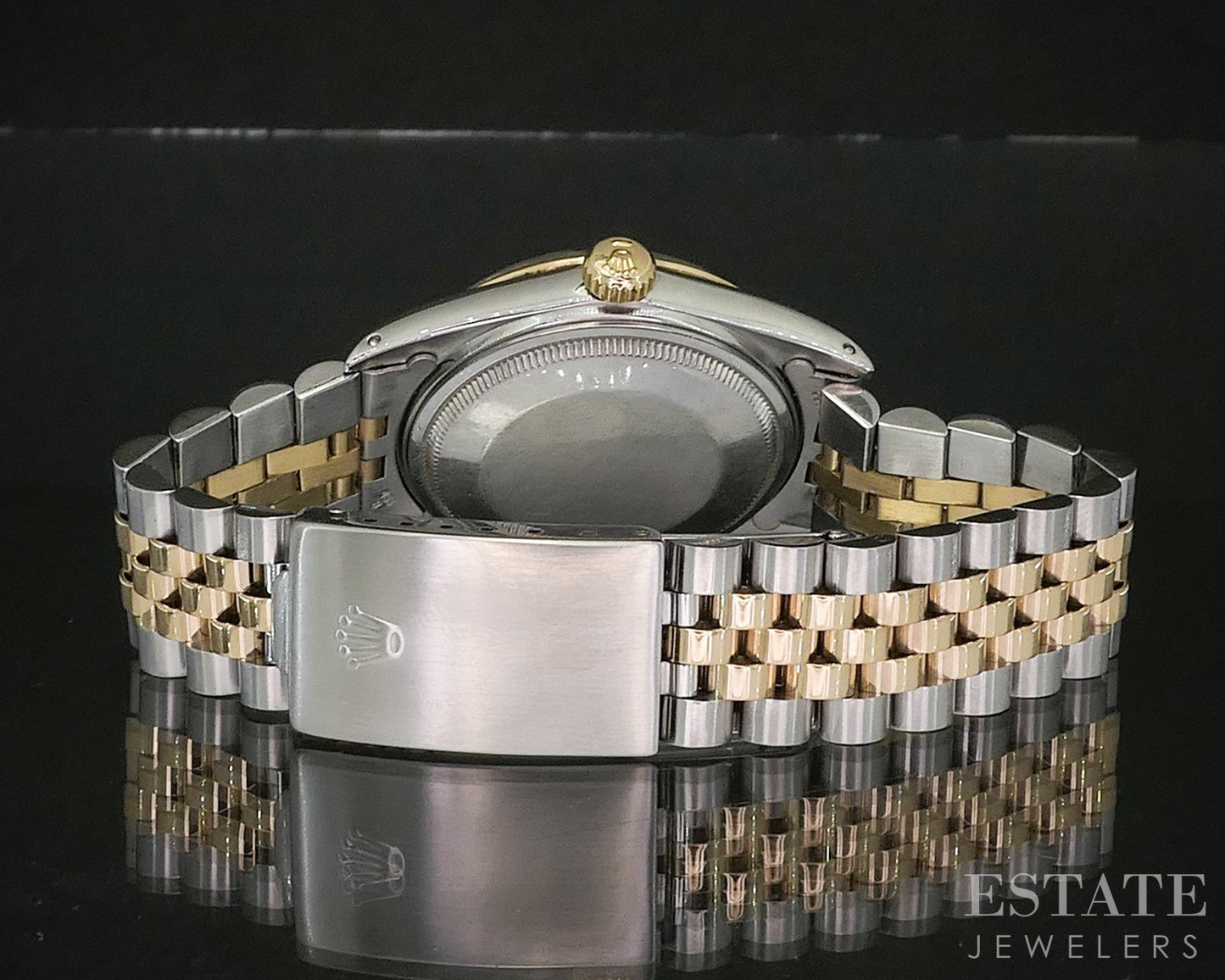 1987 Rolex Datejust 16013 Two Tone Black Stick Dial 36mm Watch p18442