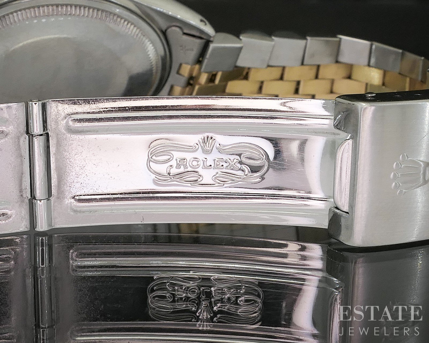 1987 Rolex Datejust 16013 Two Tone Black Stick Dial 36mm Watch p18442