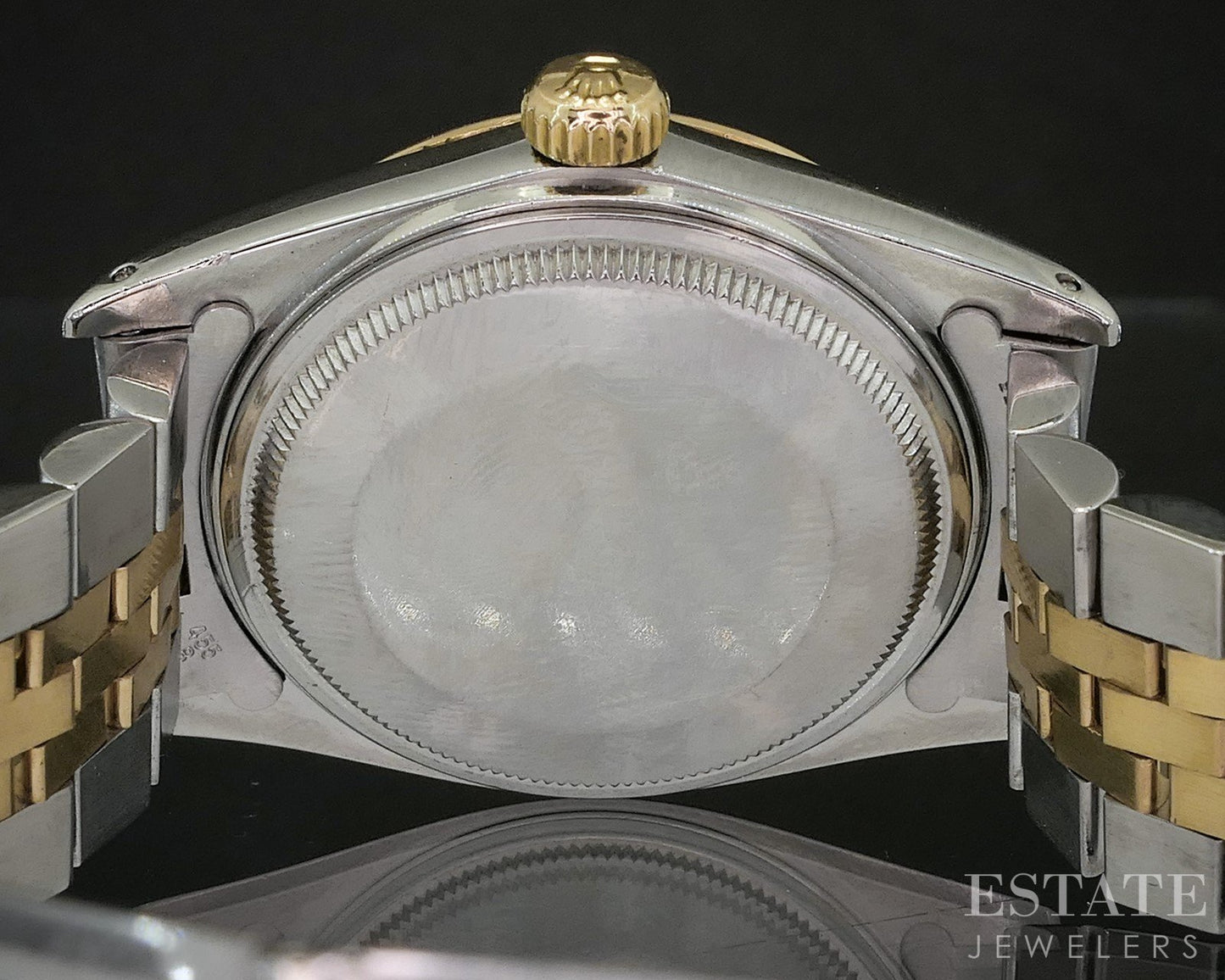 1987 Rolex Datejust 16013 Two Tone Black Stick Dial 36mm Watch p18442