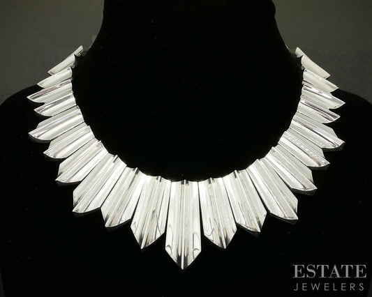 Vintage Sterling Mexico Antonio Pineda Collar Necklace & Earrings 182g p15339