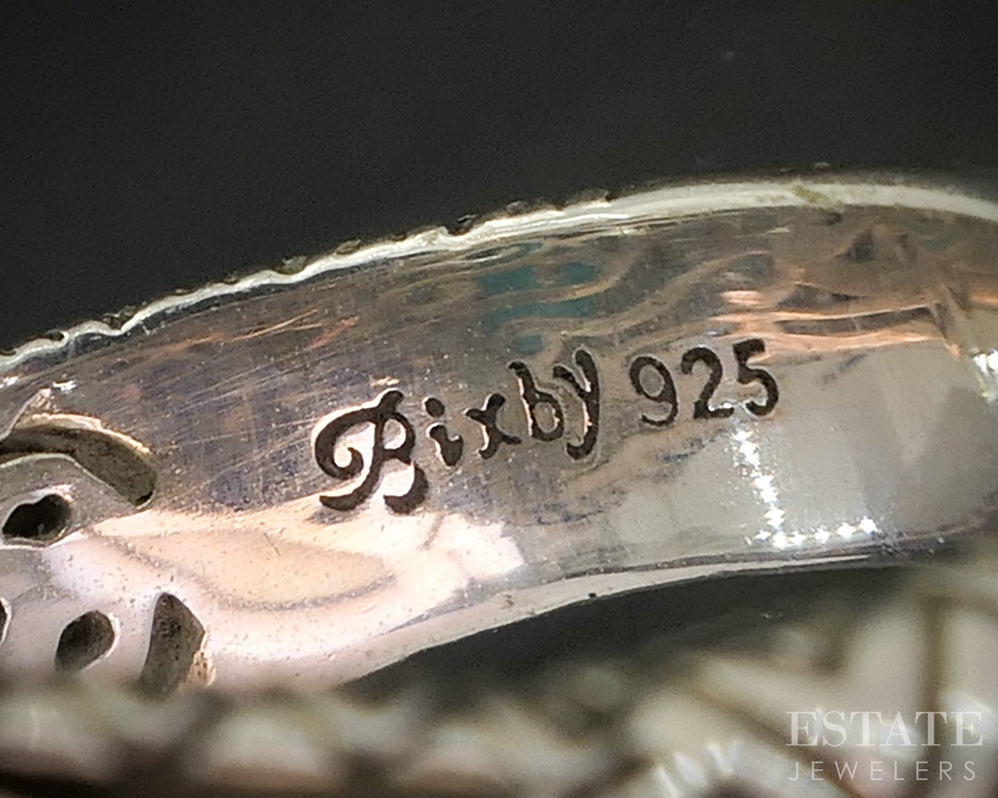 18k & Sterling Barbara Bixby Turquoise Doublet & Pearl Ladies Ring 13.4g p18582