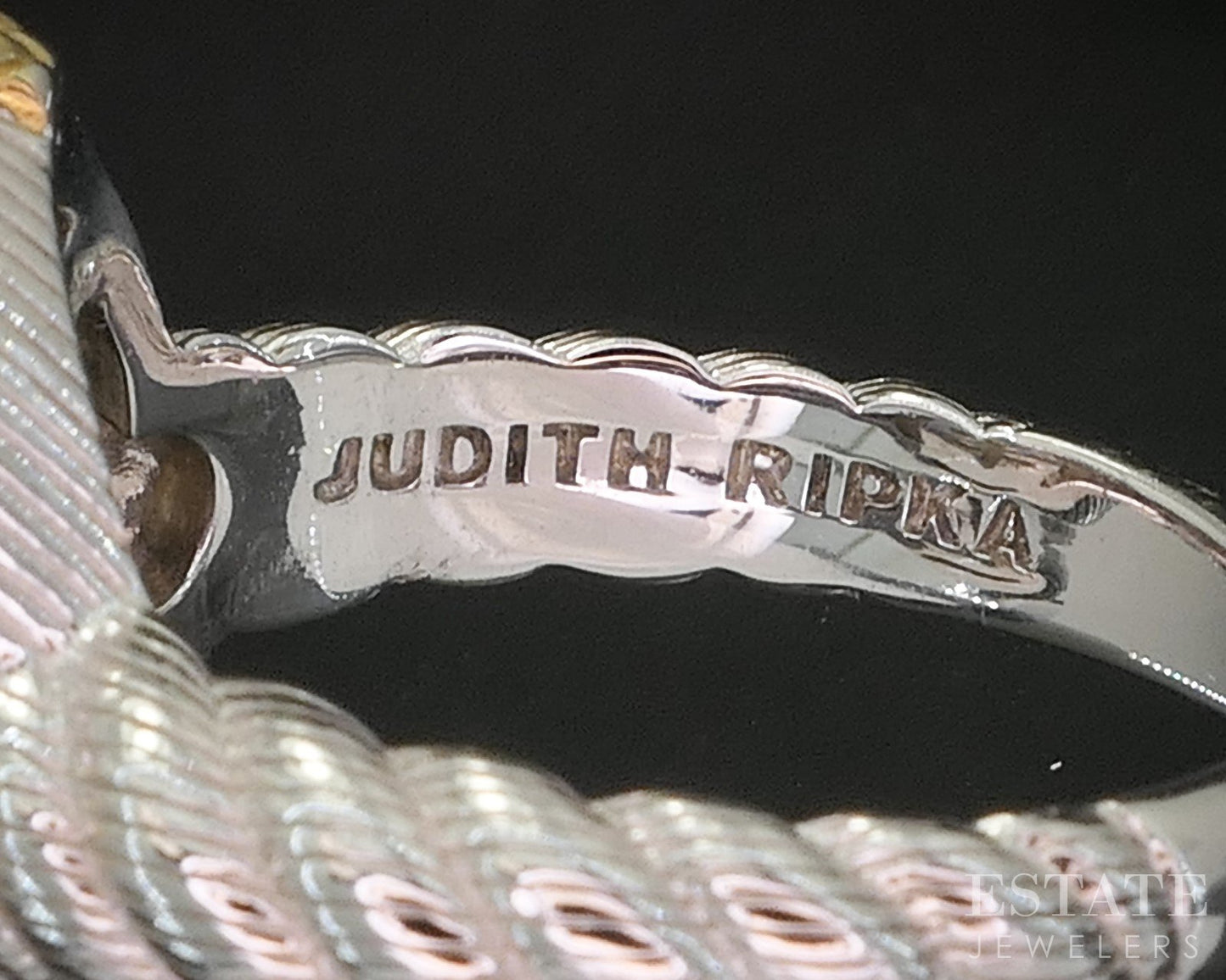 Sterling Silver Judith Ripka Gold Leaf Quartz MOP Doublet Ring 11.2g p18590