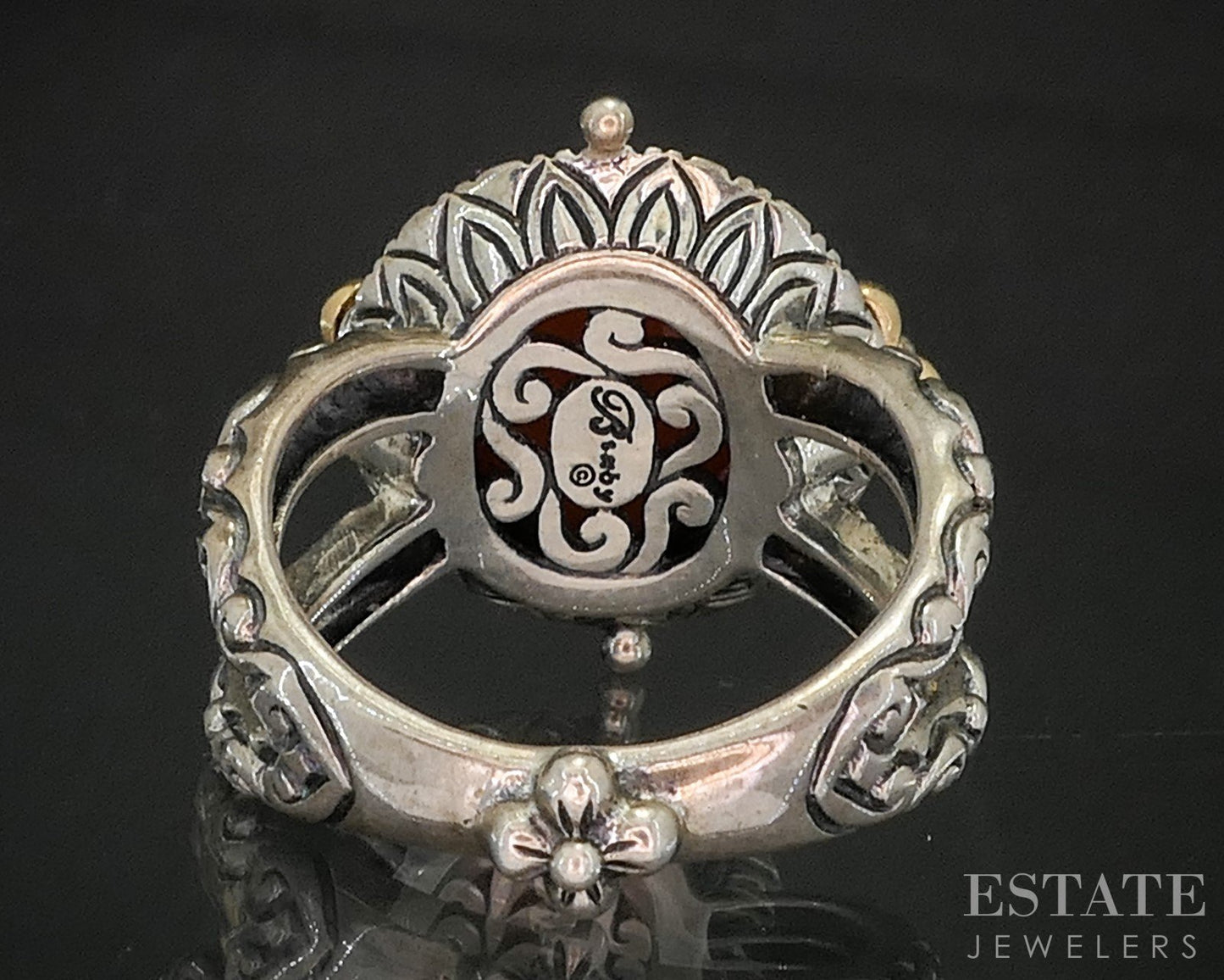 18k & Sterling Barbara Bixby Natural Carnelian Ladies Ring 10g p18591