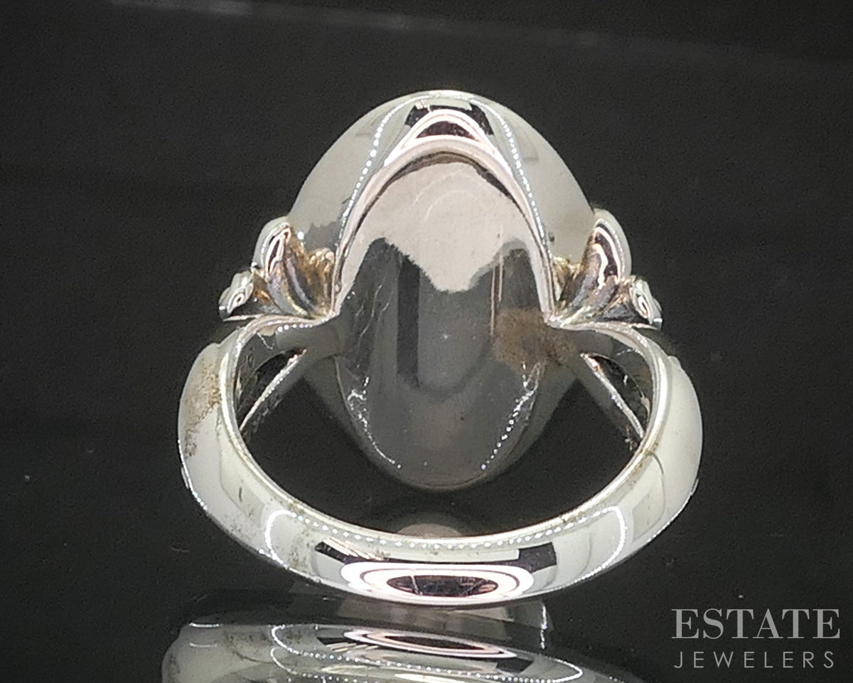18k & Sterling Ann King Natural White Onyx Ladies Ring 14.7g p18598