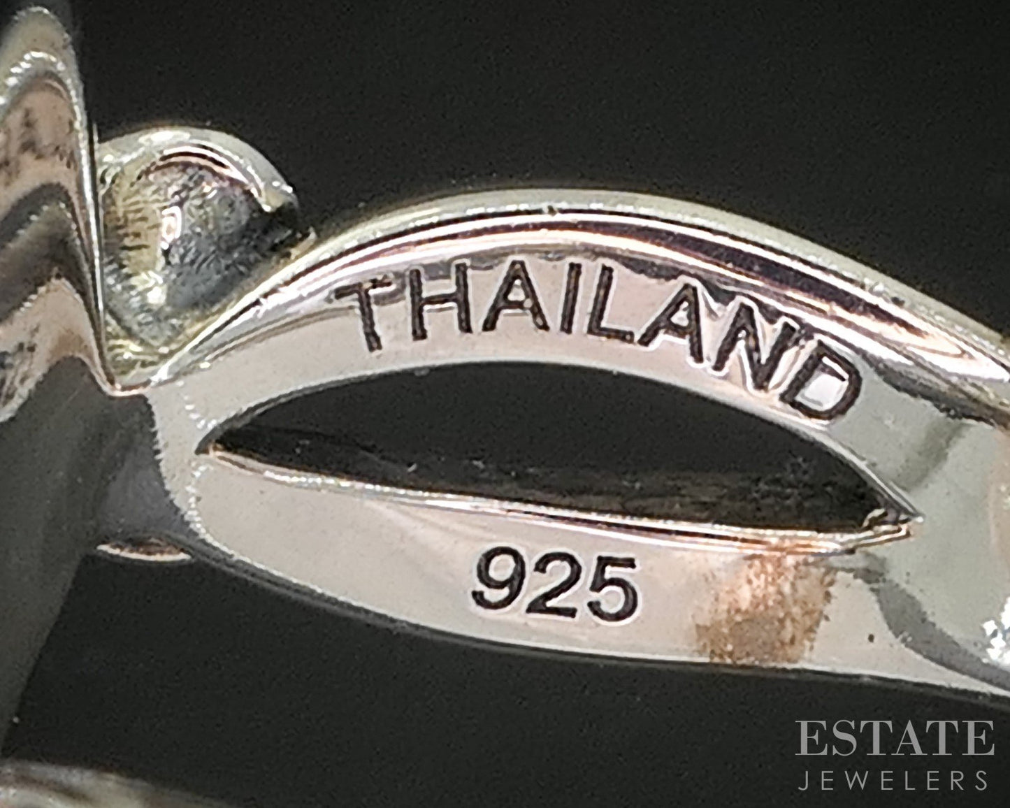 18k & Sterling Ann King Natural White Onyx Ladies Ring 14.7g p18598