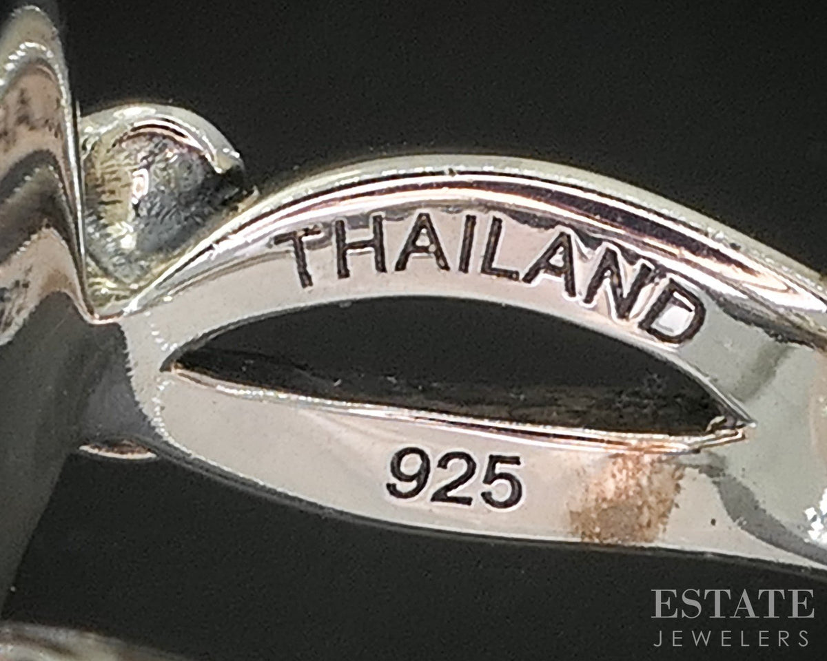 18k & Sterling Ann King Natural White Onyx Ladies Ring 14.7g p18598