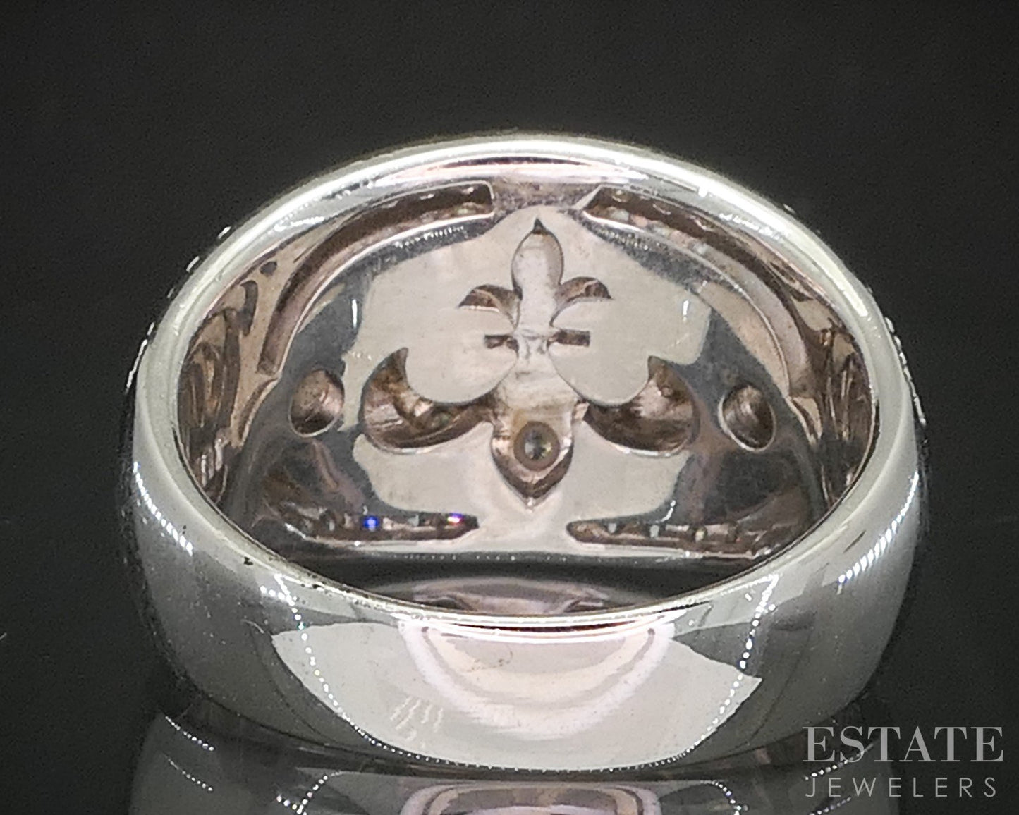 Sterling Silver Judith Ripka Blue Enameled Quartz CZ Ladies Band 10g p18617