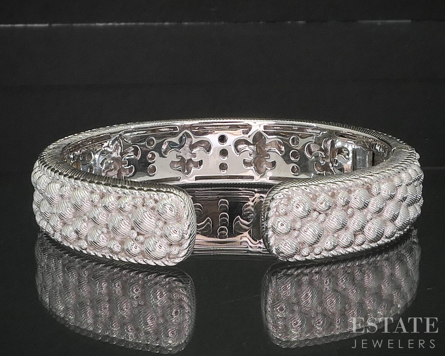 Sterling Silver Judith Ripka Pearl & Multi Gem Cuff Bracelet 79.9g p18662