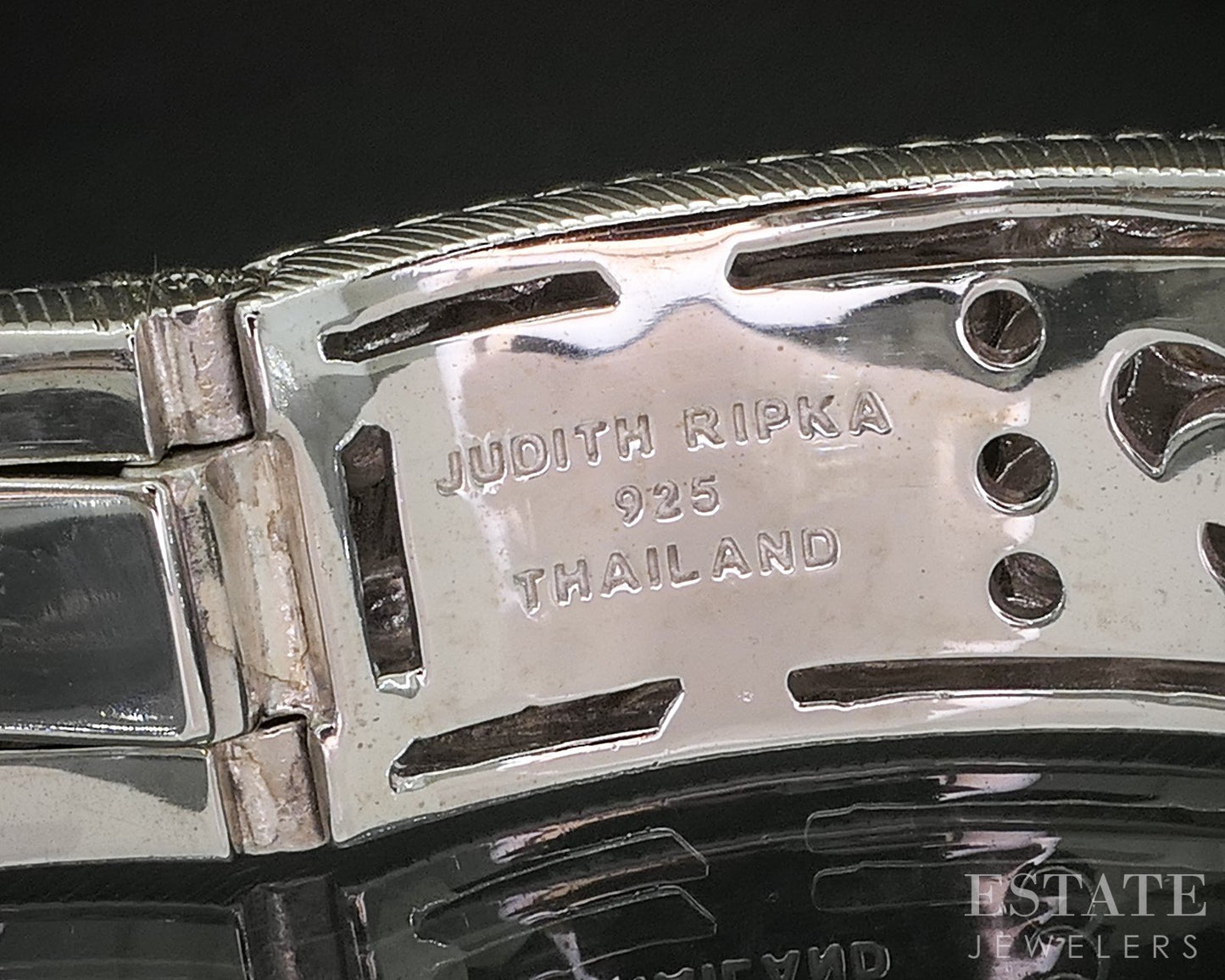 Sterling Silver Judith Ripka Pearl & Multi Gem Cuff Bracelet 79.9g p18662