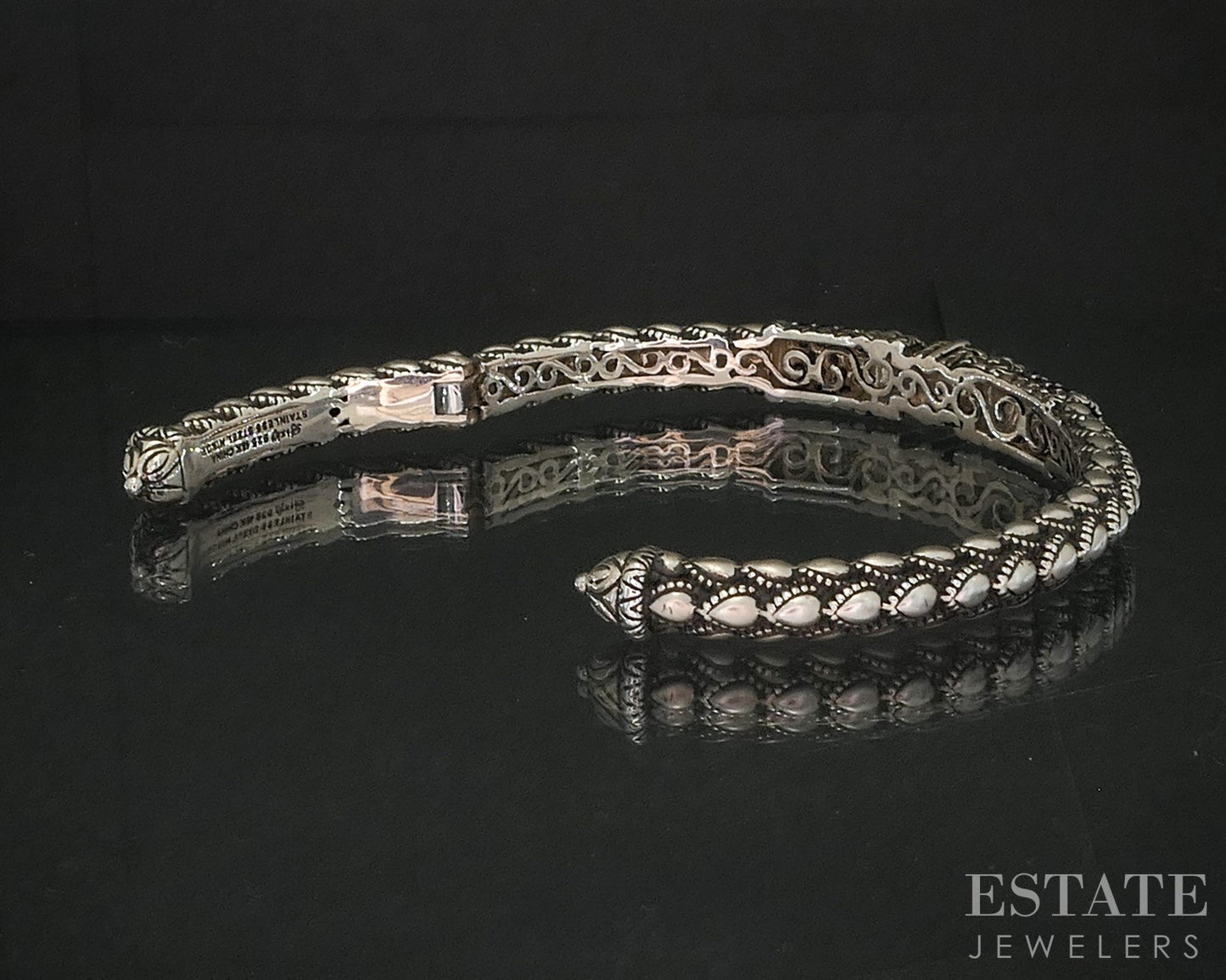 18k & Sterling Barbara Bixby Natural Ruby Cuff Bracelet 26g p18663