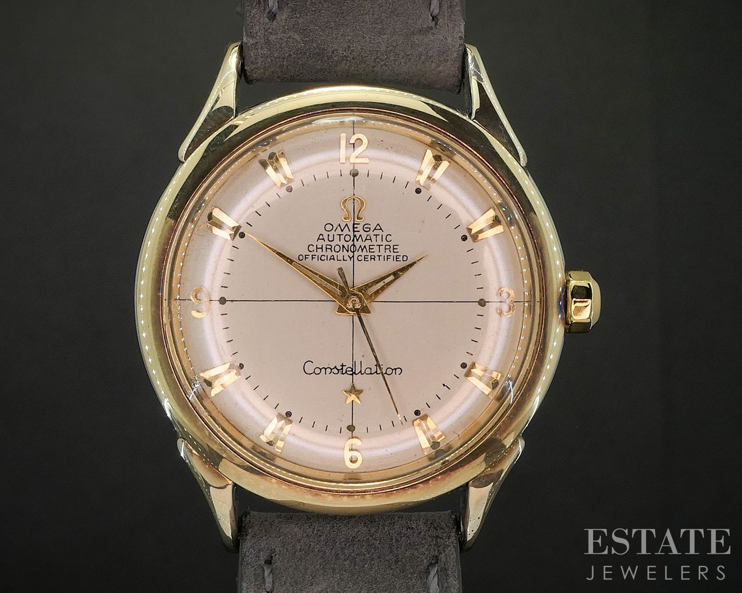 Vintage 1950 Omega Constellation Pie Pan Gold Capped Cal. 352 Mens Watch p15117