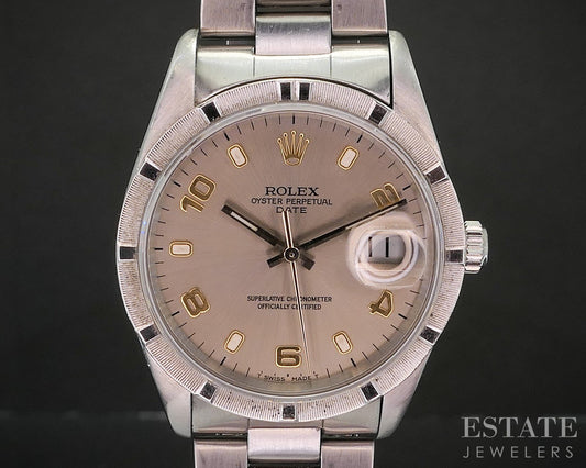 1990 Rolex Oyster Perpetual Date Stainless 15200 Engine Bezel Mens Watch p14810
