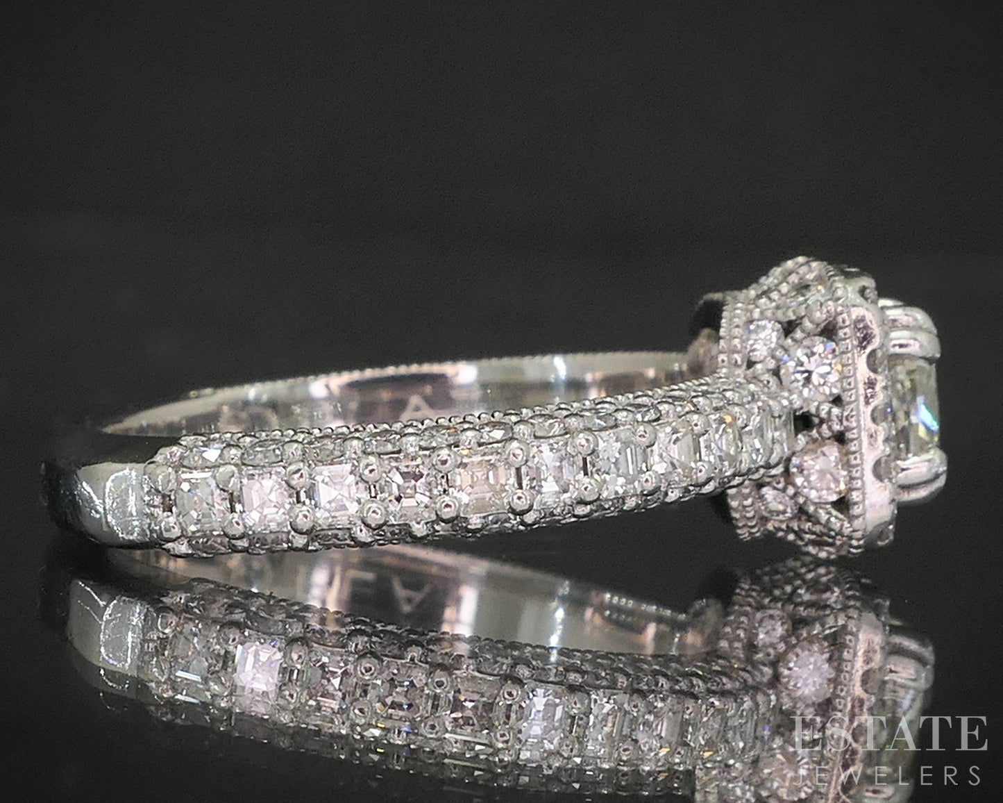 Platinum GIA Cushion Natural 2.52ctw Diamond Halo Engagement Ring 9.5g p14873