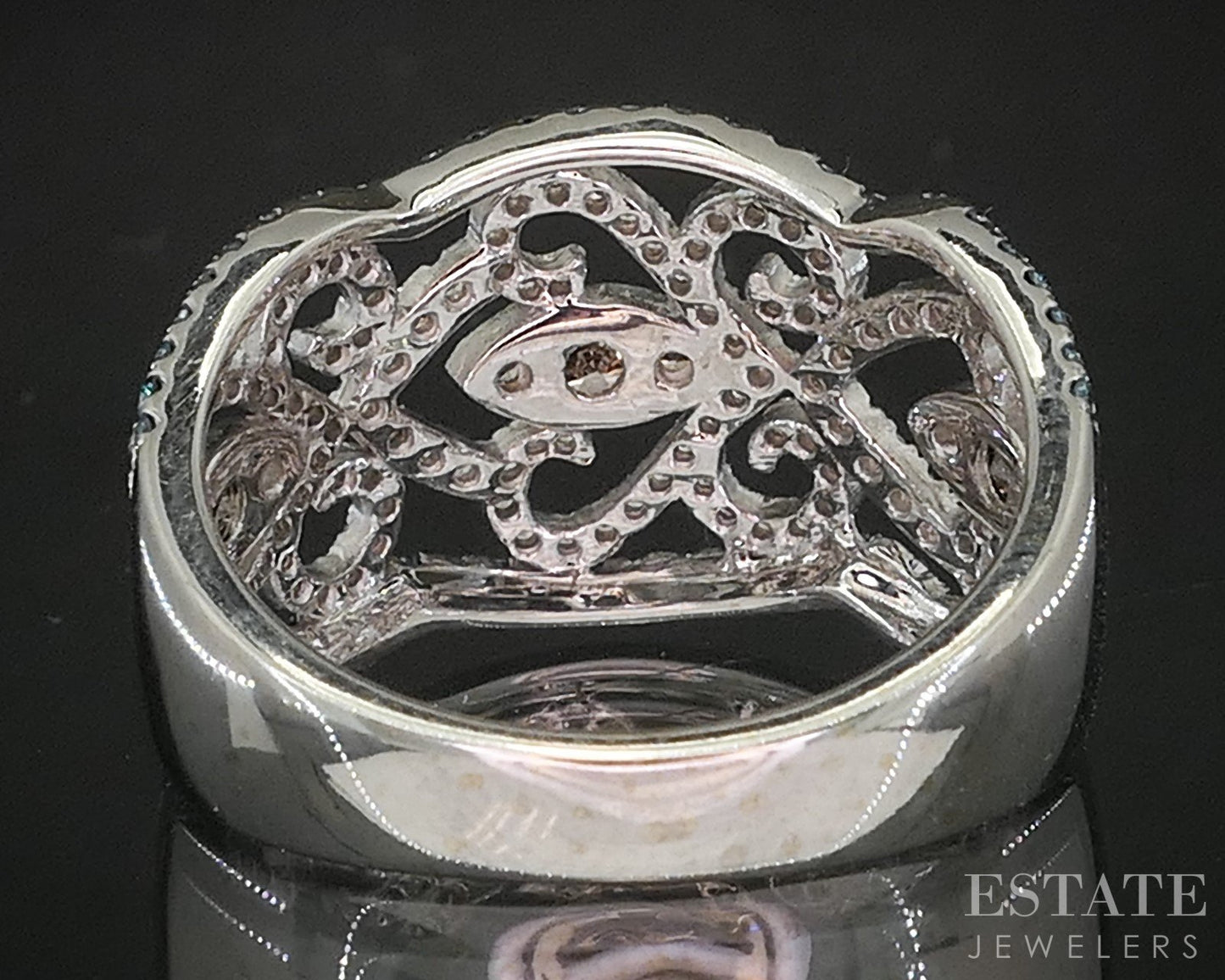 14k Vanilla Gold LeVian Natural .71ctw Multi Colored Diamond Band Ring p15750