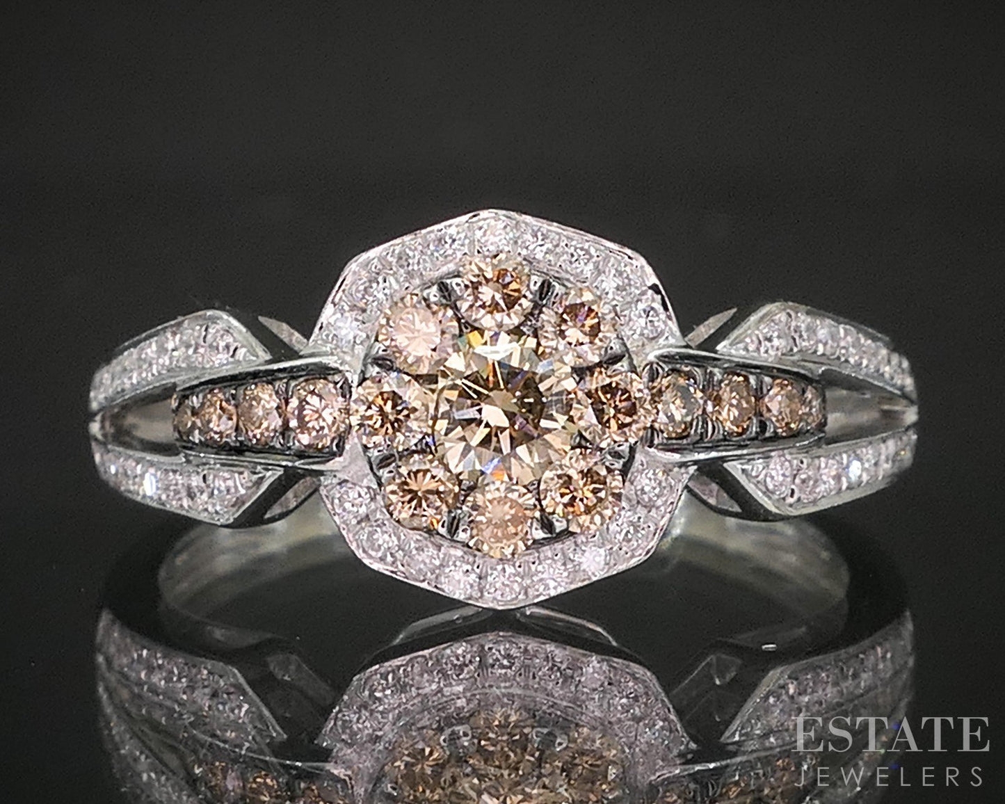 14k Vanilla Gold LeVian Natural .50ctw Diamond Engagement Ring 3.3g p15751