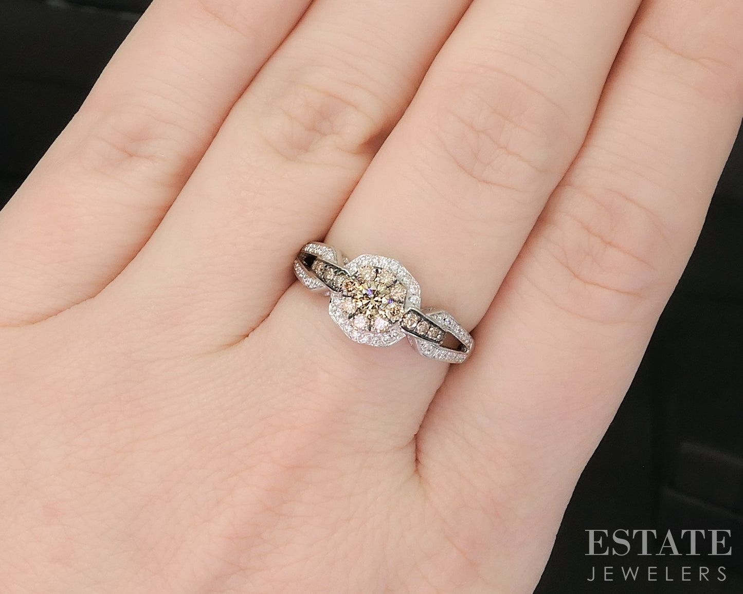 14k Vanilla Gold LeVian Natural .50ctw Diamond Engagement Ring 3.3g p15751