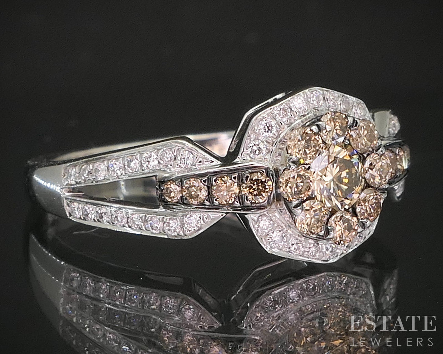 14k Vanilla Gold LeVian Natural .50ctw Diamond Engagement Ring 3.3g p15751