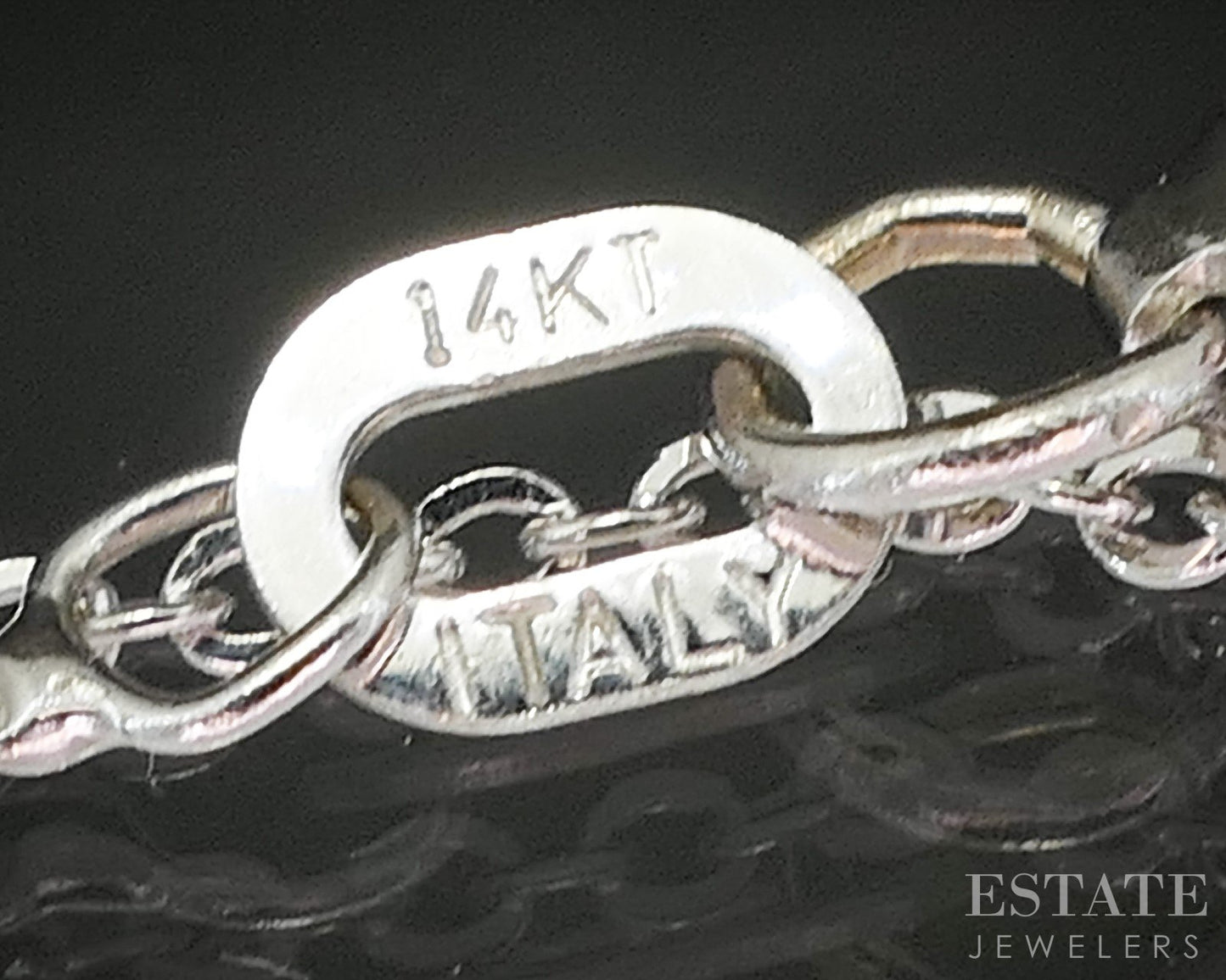 14k White Gold Round Natural .48ct Diamond Solitaire Necklace 1g 16"L p15748