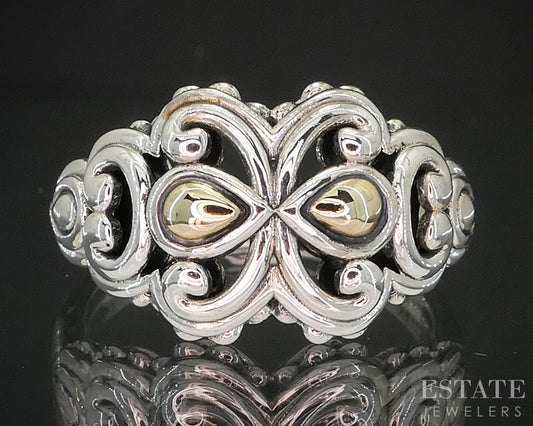 14k & Sterling JAI John Hardy Open Scroll Ladies Ring 4.2g p18992