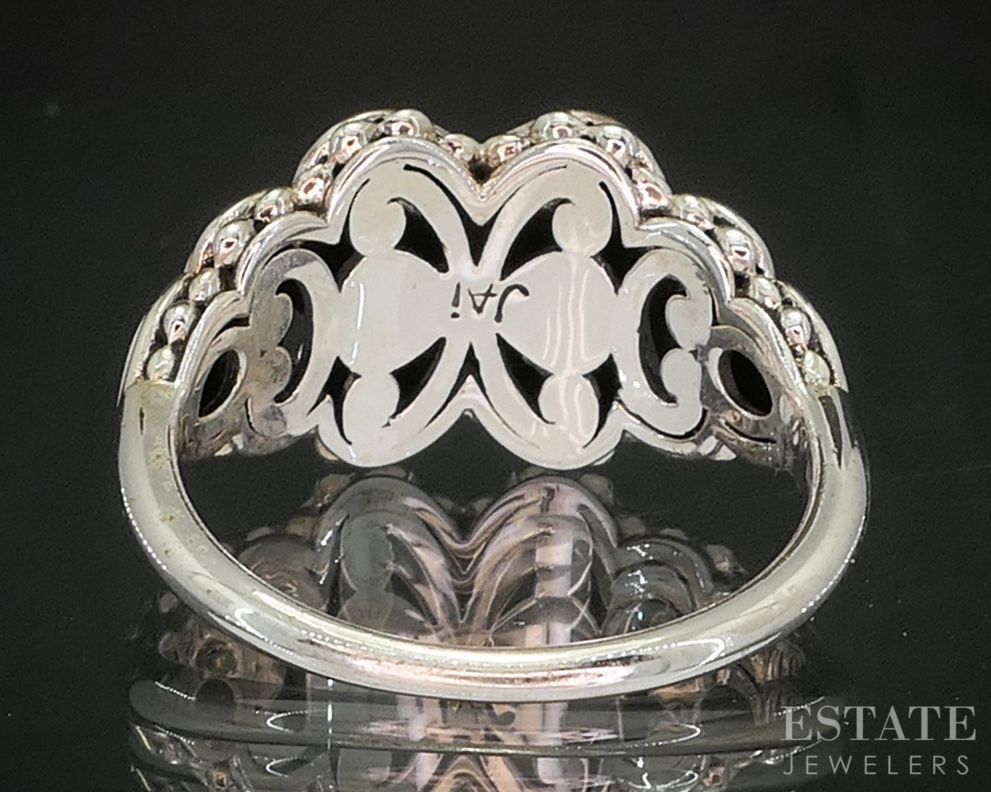 14k & Sterling JAI John Hardy Open Scroll Ladies Ring 4.2g p18992