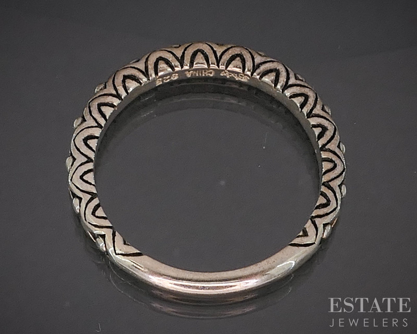 Sterling Barbara Bixby Beaded Stacking Ladies Band Ring 2.6g p18996