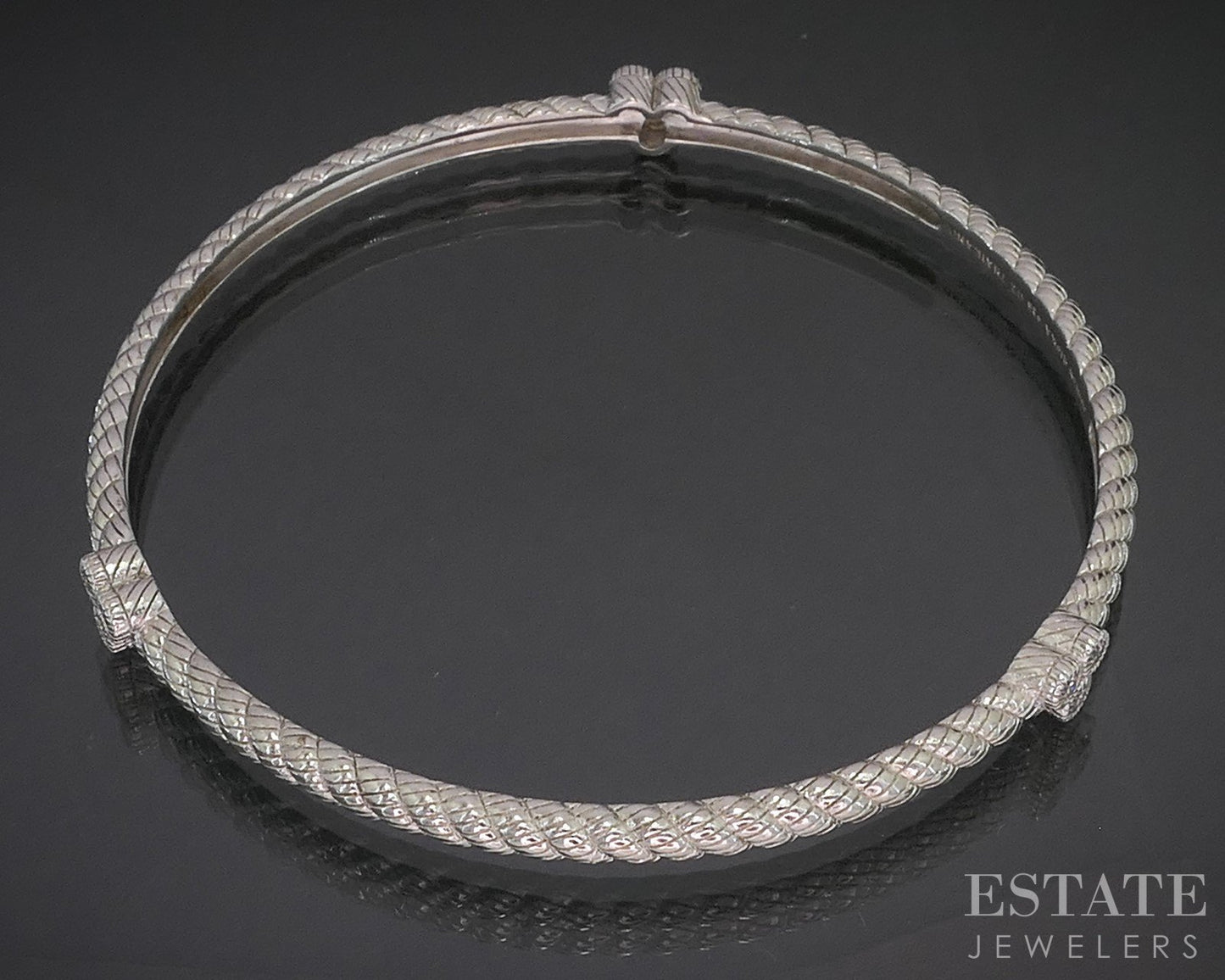 Sterling Silver Judith Ripka CZ Cable Bangle Bracelet 14.2g p19019