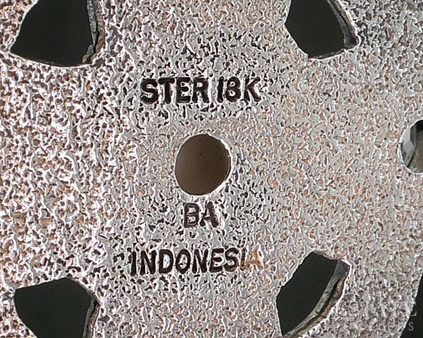 18k & Sterling Silver BA Bali Multi Gem Maltese Cross Pendant 12g p19096