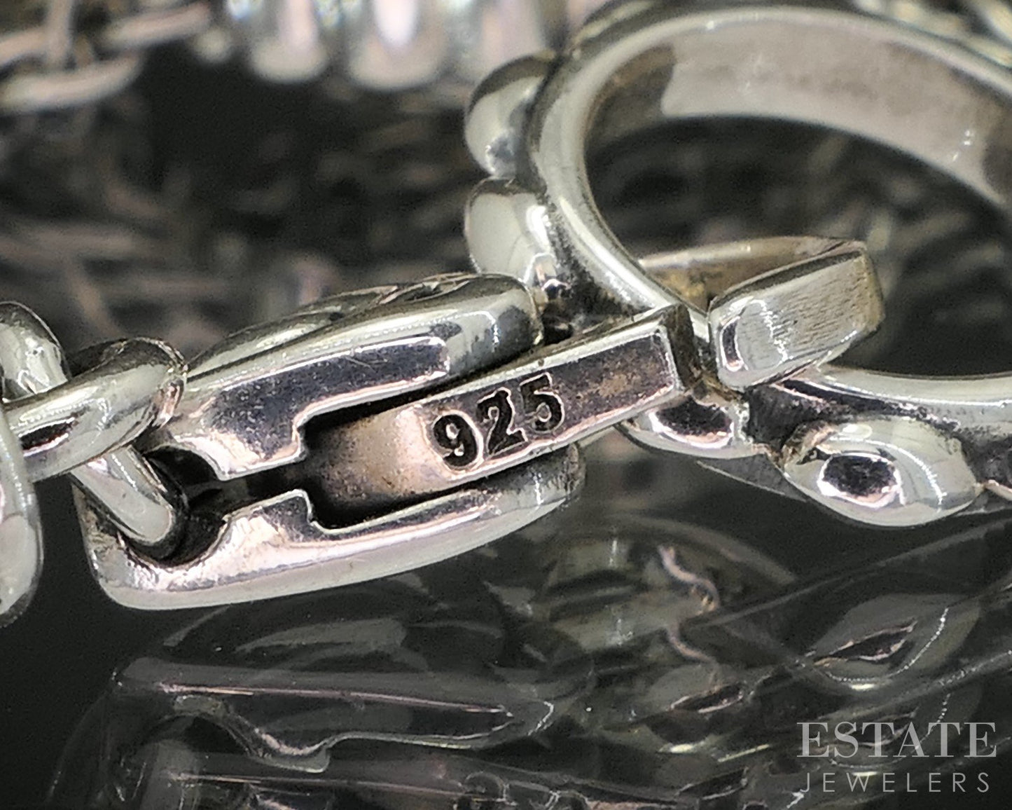 14k & Sterling Angela by John Hardy Wheat Chain Beaded Bracelet 21.8g p19108