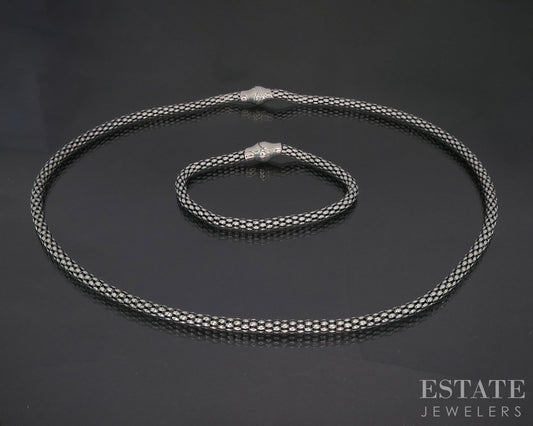 Sterling Silver Michael Dawkins Popcorn Chain Necklace & Bracelet Set 20g p19114