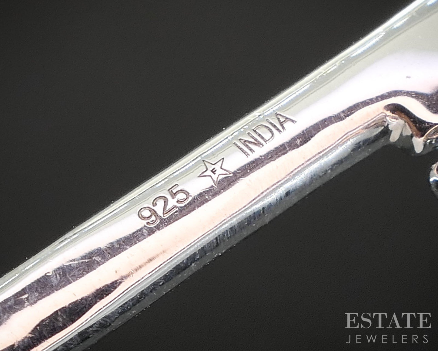 Sterling Silver Natural Blue & White Diamond Heart Key Necklace 7.5g 18"L p19117