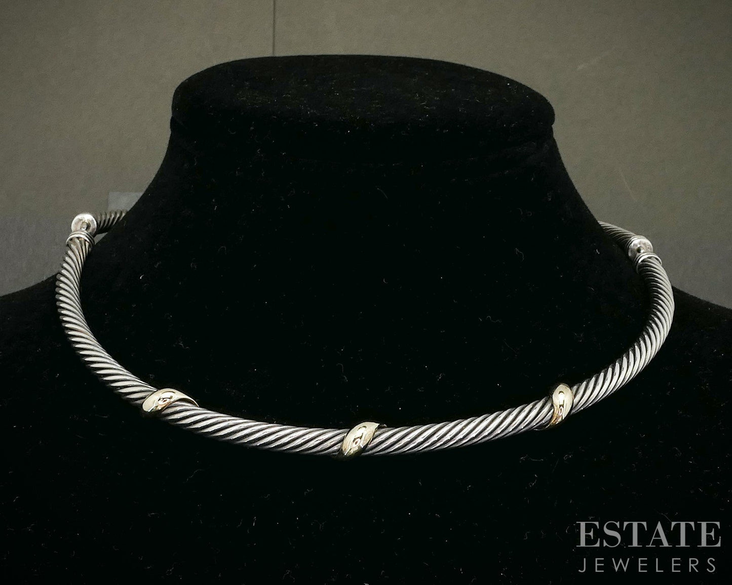 14k & Sterling David Yurman 5mm Cable Collar Necklace 69.8g p14996