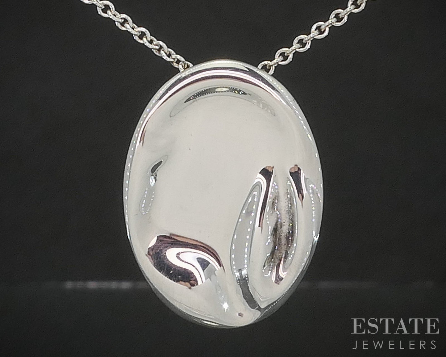 Sterling Tiffany & Co. Elsa Peretti Cancer Zodiac Necklace 13.8g 28"L p14980