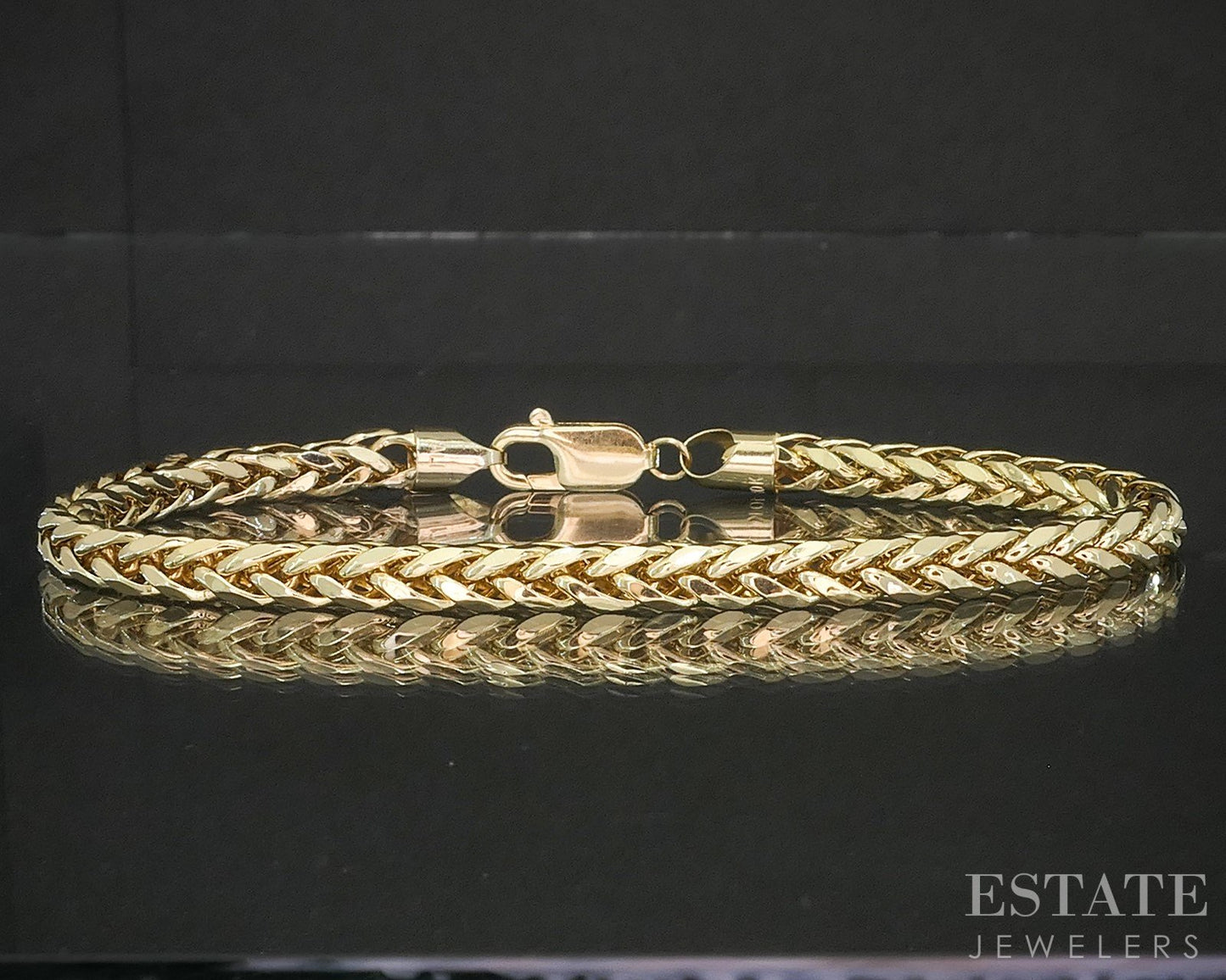 10k Yellow Gold 4.5mm Wheat Chain Link Mens Bracelet 10g 9.5"L p18869