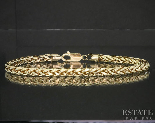 10k Yellow Gold 4.5mm Wheat Chain Link Mens Bracelet 10g 9.5"L p18869