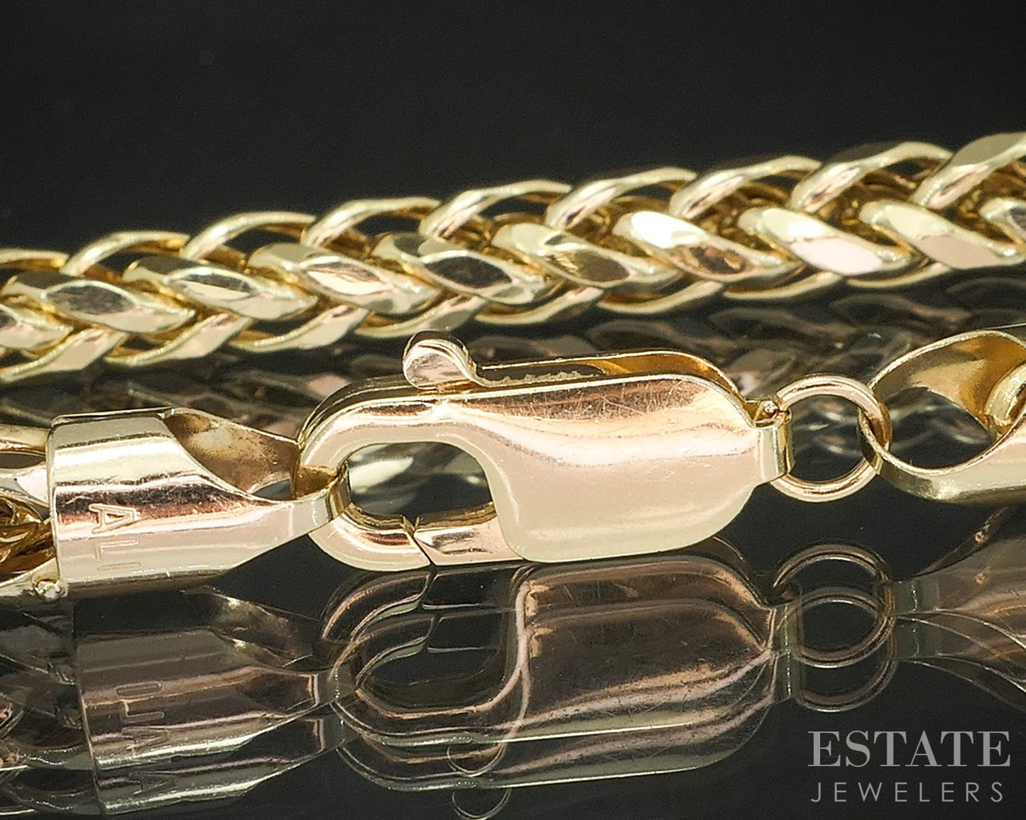 10k Yellow Gold 4.5mm Wheat Chain Link Mens Bracelet 10g 9.5"L p18869