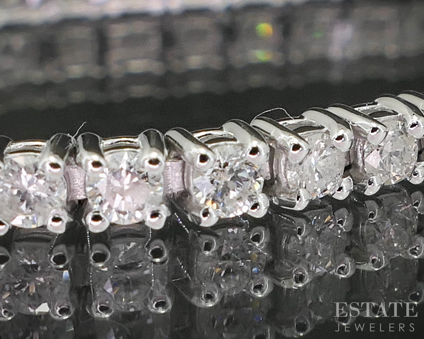 14k White Gold Round Natural 1.50ctw Diamond Tennis Bracelet 6g 7"L p18917