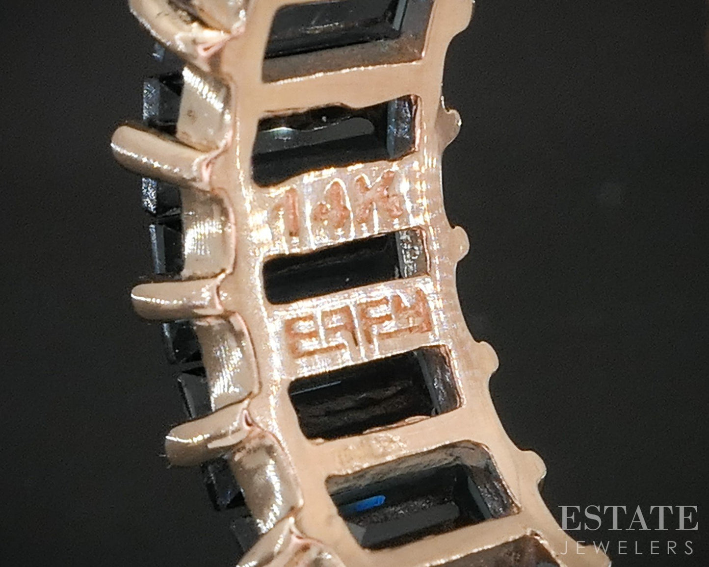 14k Rose Gold EFFY Natural London Blue Topaz Eternity Band Ring 6.4g p18896