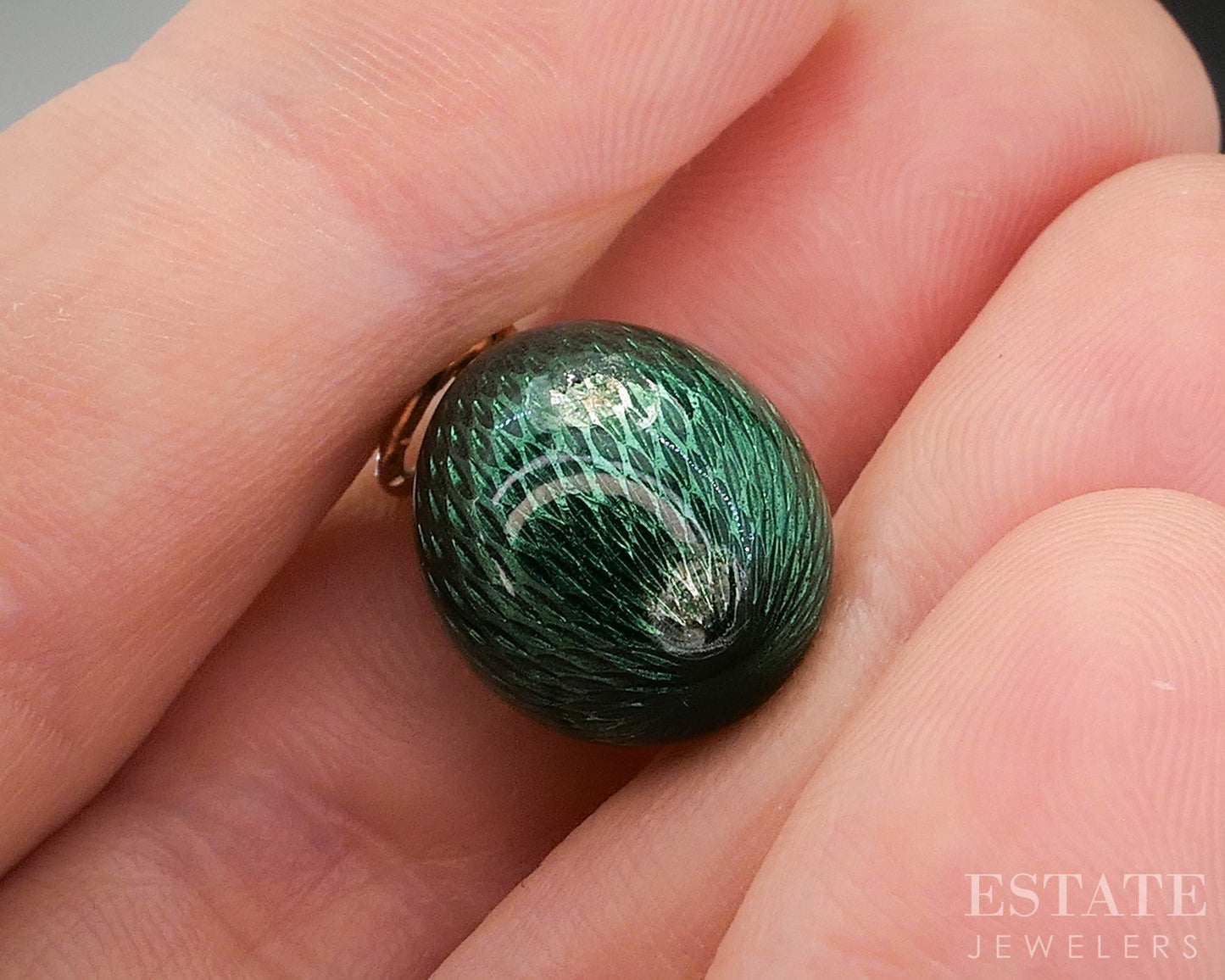 Antique Platinum & 14k Russian Single Cut Diamond Enameled Egg Charm 5.7g p14814